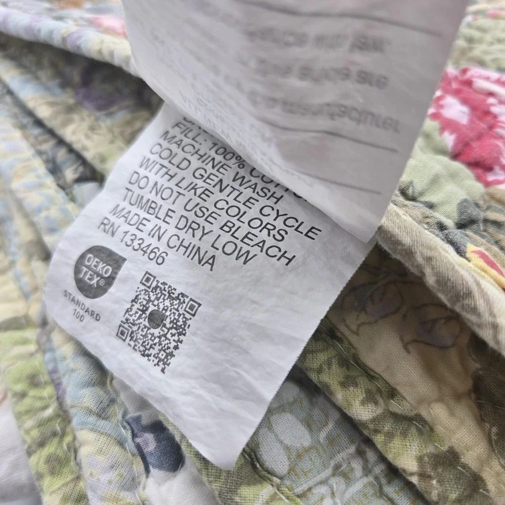 CottageCore VTG Floral Quilt Patchwork 50x60 Pastel Paisley Reversible Grandma